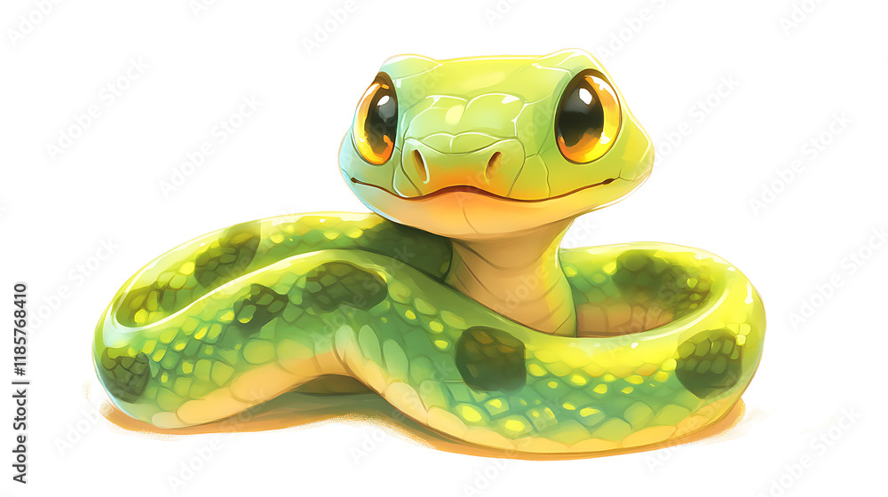 Naklejka premium Adorable Cartoon Snake Illustration