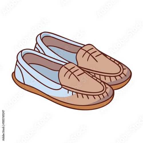 moccasins vector icon, footwear vector illustration - simple illustration of moccasins perfect for logos, and footwear-themed designs.