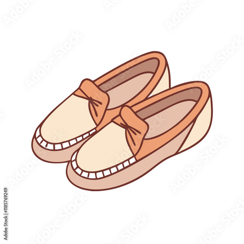moccasins vector icon, footwear vector illustration - simple illustration of moccasins perfect for logos, and footwear-themed designs.