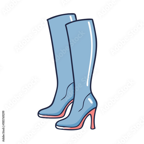 thigh high boots vector icon, footwear vector illustration - simple illustration of thigh high boots perfect for logos, and footwear-themed designs.