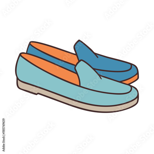 loafers vector icon, footwear vector illustration - simple illustration of loafers perfect for logos, and footwear-themed designs.
