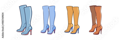 thigh high boots vector icon, footwear vector illustration - simple illustration of thigh high boots perfect for logos, and footwear-themed designs.