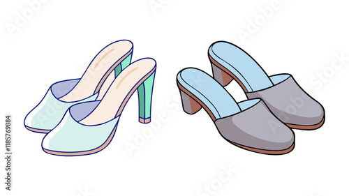 mules shoes vector icon, footwear vector illustration - simple illustration of mules shoes perfect for logos, and footwear-themed designs.
