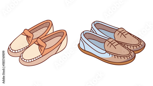 moccasins vector icon, footwear vector illustration - simple illustration of moccasins perfect for logos, and footwear-themed designs.