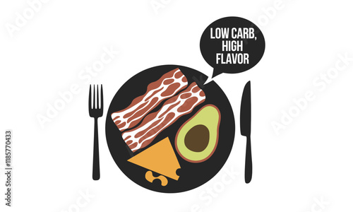 Keto Healthy Food Vector art