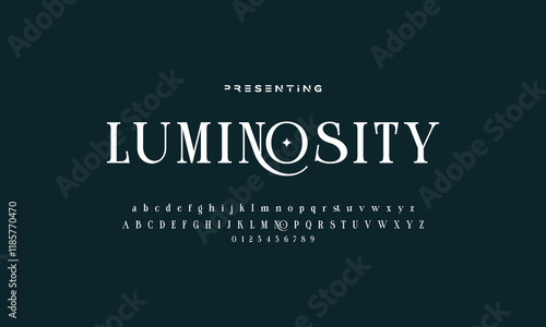 Elegant Font Uppercase Lowercase and Number. Classic Lettering Minimal Fashion Designs. Typography modern serif fonts regular decorative vintage concept. vector illustration