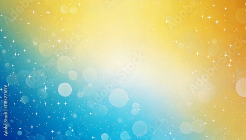 黄色と水色の抽象的なボケ素材 Generative AI