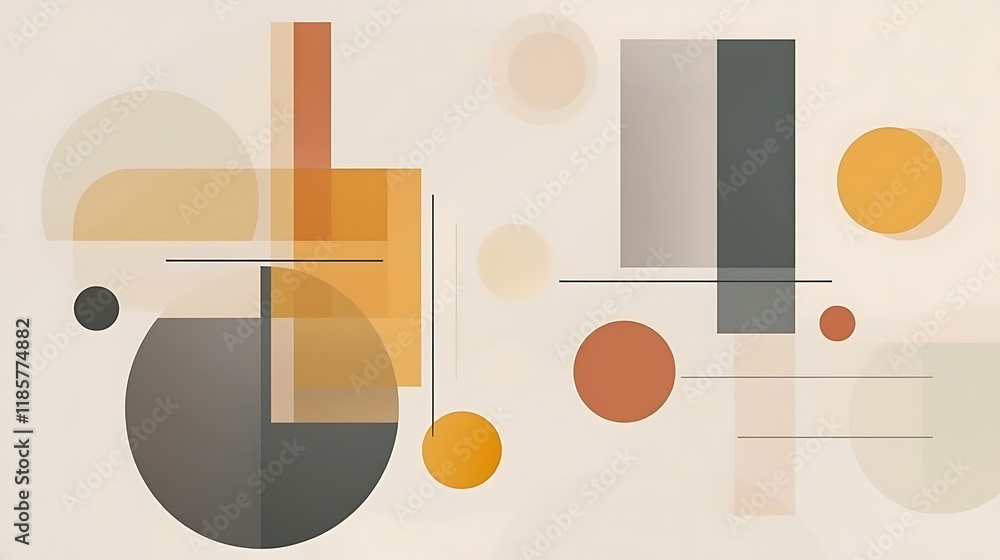 Abstract Geometric Composition Featuring Circles and Rectangles Abstract Geometric Composition Featuring Circles and Rectangles