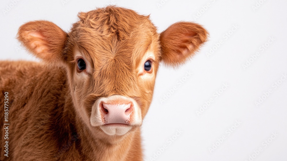 Cute calf portrait farmyard animal photography studio space close-up livestock concept Cute calf portrait farmyard animal photography studio space close-up livestock concept