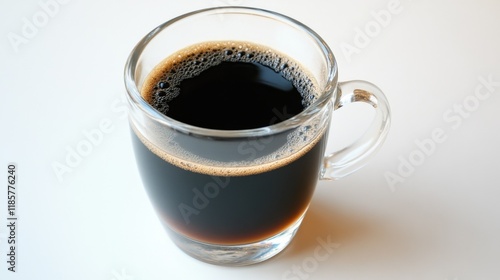 Wallpaper Mural A clear coffee mug with black coffee inside, isolated on a pristine white background. Torontodigital.ca
