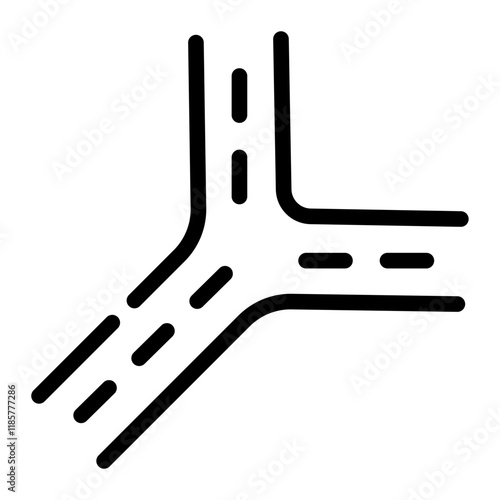 crossroad Line Icon