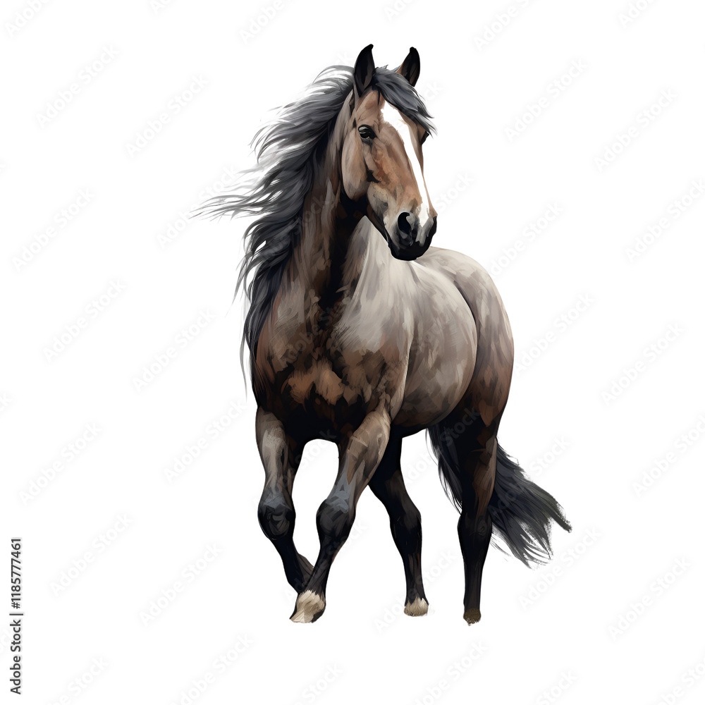 Fototapeta premium Wild Horse Clipart Vector Illustration