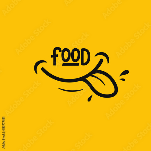 Yummy smile. Delicious, tasty eating emoji face eat with mouth and tongue gourmet enjoying taste, illustration with smiling mouth