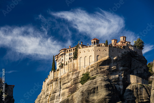 Obraz na płótnie Monastery of Varlaam in Meteora. Amazing view of second biggest orthodox monastery in Meteora, Greece. w salonie