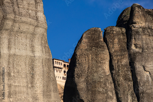 Obraz na płótnie Monastery of Varlaam in Meteora. Amazing view of second biggest orthodox monastery in Meteora, Greece. w salonie