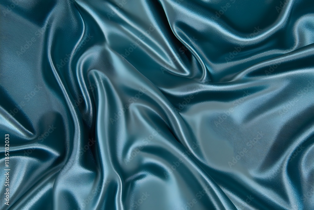 Teal silk fabric draped backdrop, studio shot Teal silk fabric draped backdrop, studio shot