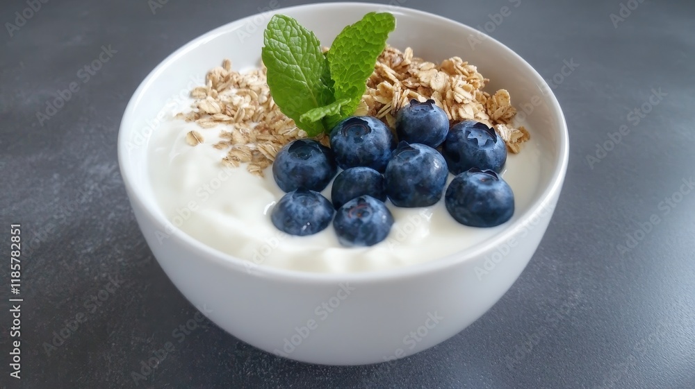 Creamy yogurt bowl topped with fresh fruits, nuts, and a drizzle of honey for a delicious and healthy breakfast. Creamy yogurt bowl topped with fresh fruits, nuts, and a drizzle of honey for a delicious and healthy breakfast.