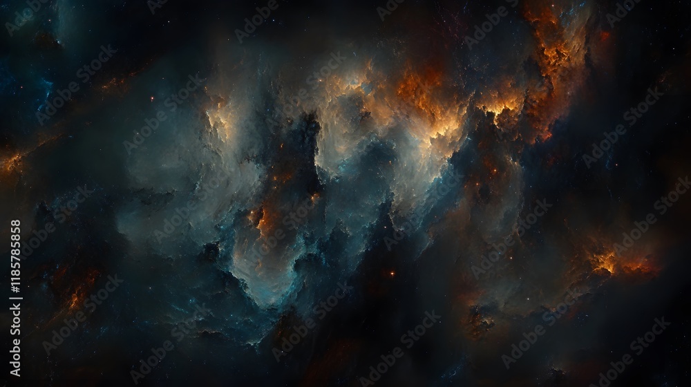 Cosmic Nebula Dark Space Stars and Glowing Clouds Cosmic Nebula Dark Space Stars and Glowing Clouds
