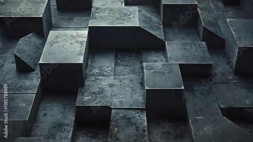 Dark Grey Abstract Cube Texture Background