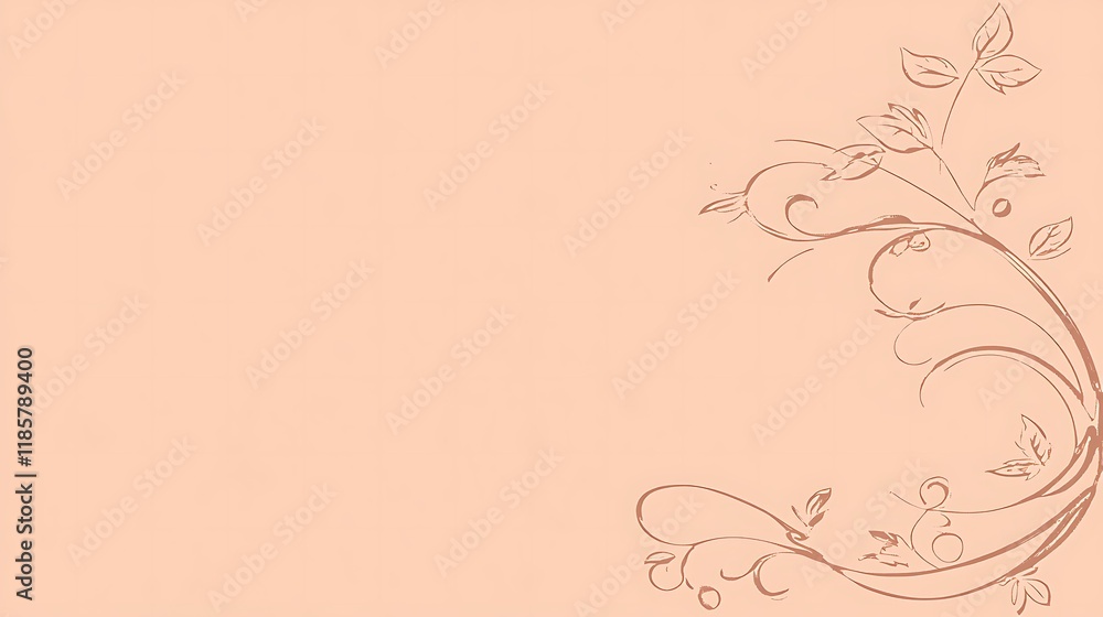 Peach Background with Delicate Floral Design Peach Background with Delicate Floral Design
