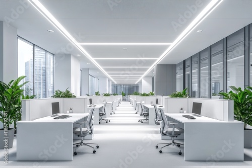 Fototapeta Naklejka Na Ścianę i Meble -  Modern White Office Interior Design