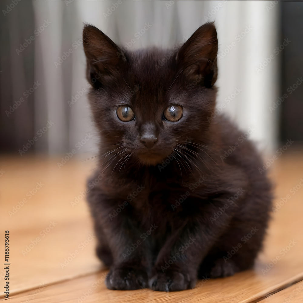 black cat on a wooden table . generative AI
black cat on a wooden table . generative AI
