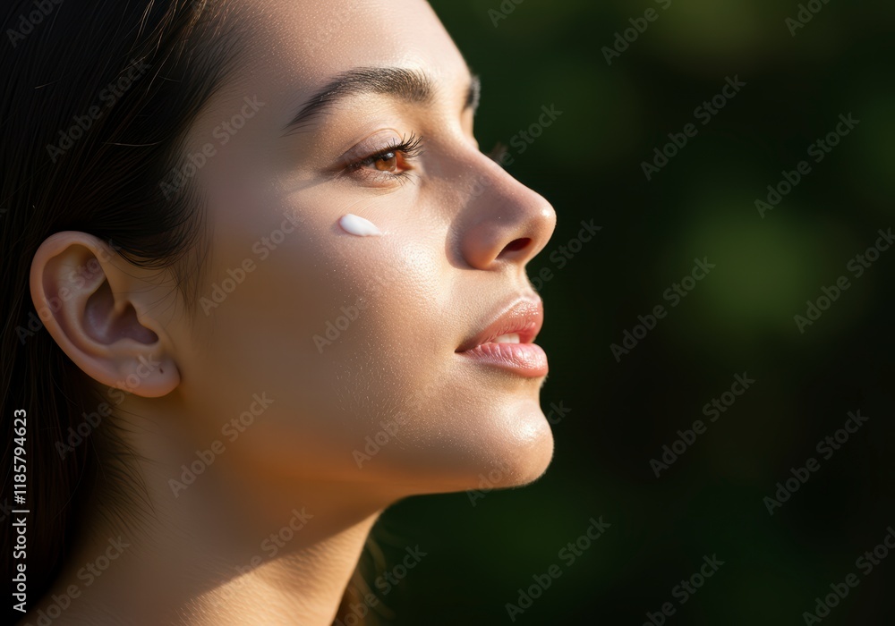 Close-Up of a Woman with Radiant Bare Skin, Skincare Concept Close-Up of a Woman with Radiant Bare Skin, Skincare Concept