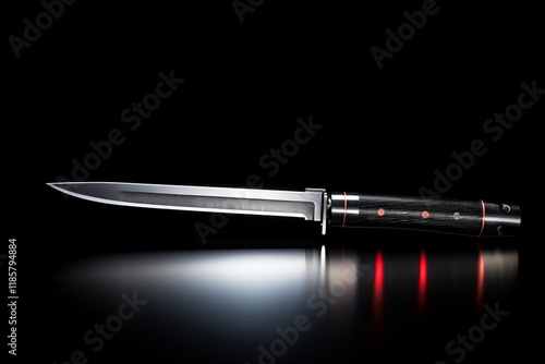 Wallpaper Mural Elegant knife resting on a reflective surface, striking a dramatic pose. Generative AI Torontodigital.ca