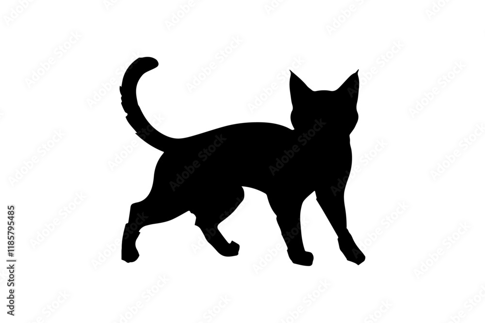 Beautiful cat illustration - editable vector file,Black cat sketch - high-resolution vector Beautiful cat illustration - editable vector file,Black cat sketch - high-resolution vector