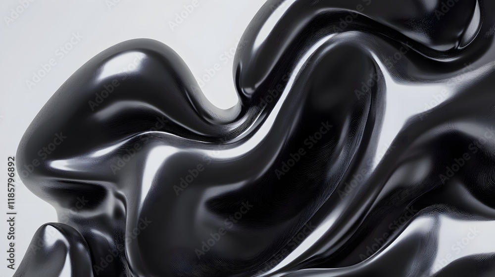 Abstract Black Liquid Wave D Render Swirling Texture Dark Background Abstract Black Liquid Wave D Render Swirling Texture Dark Background