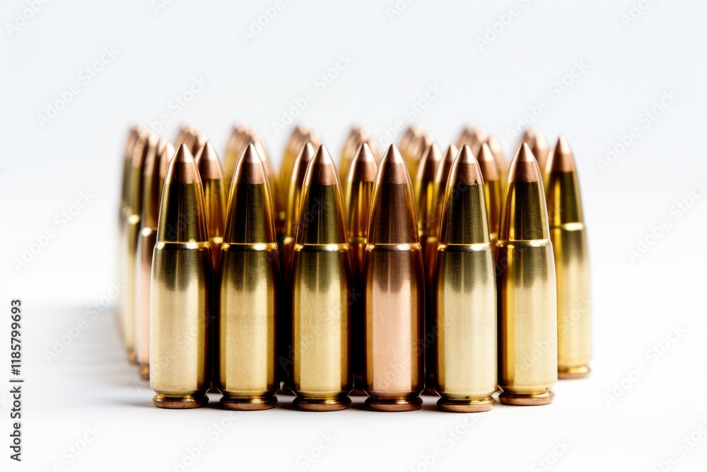 Group of bullets forming a square on a white background Group of bullets forming a square on a white background