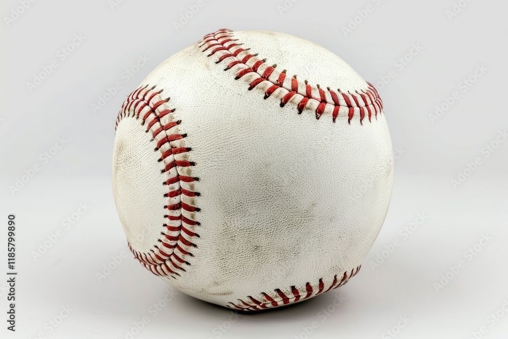High Definition Visual of Baseball on White Background High Definition Visual of Baseball on White Background
