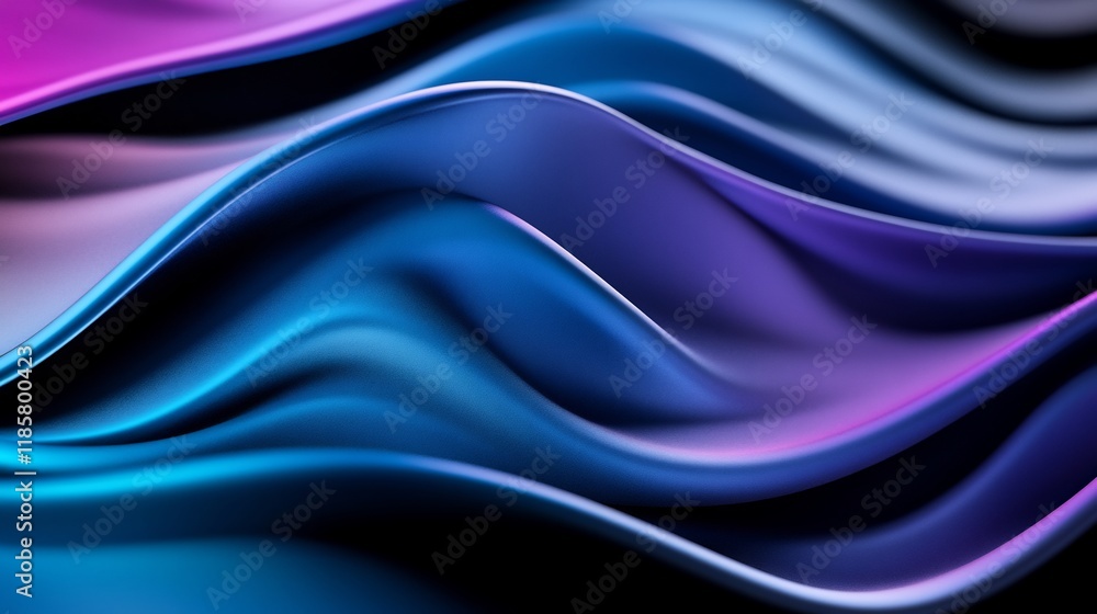 Fototapeta premium Abstract Blue and Purple Waves: A Digital Art Piece