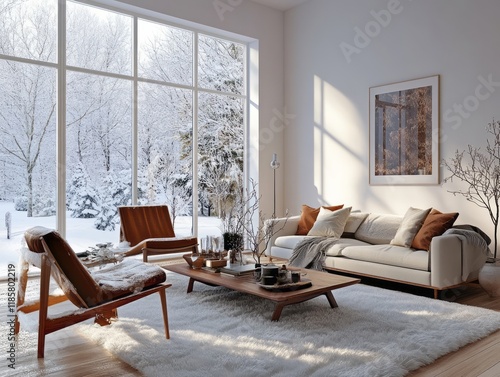 Cozy Winter Living Room Wit...