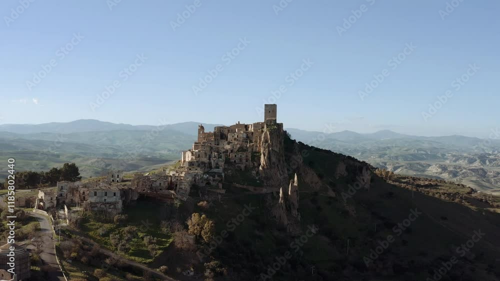 Aerial view of the Calanchi's land in Basilicata. Pisticci - Italy Aerial view of the Calanchi's land in Basilicata. Pisticci - Italy