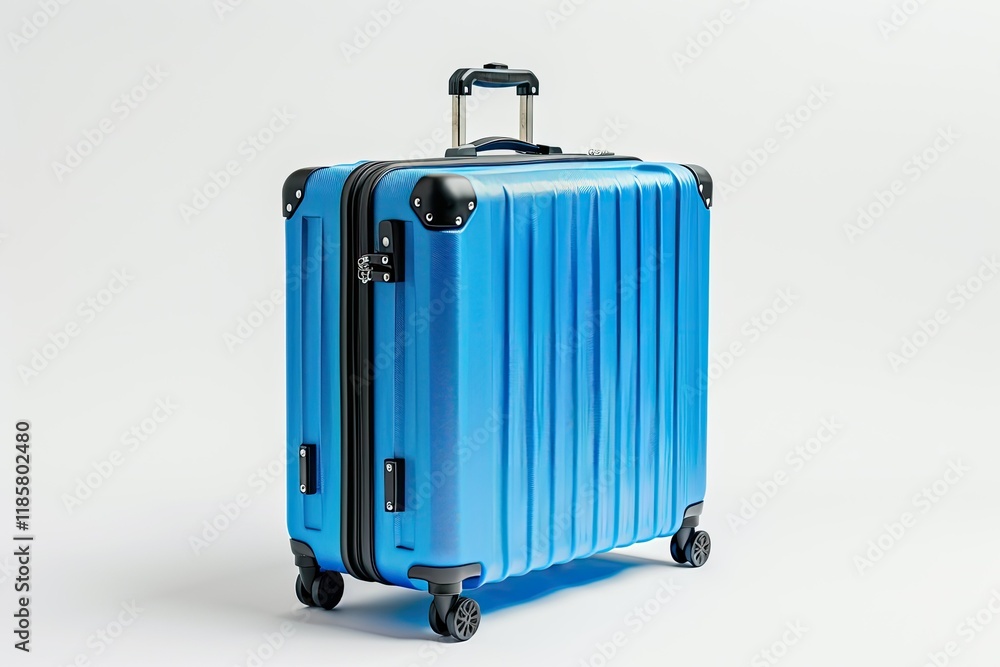 High Definition Picture of Blue Suitcase Isolated on a White Background High Definition Picture of Blue Suitcase Isolated on a White Background