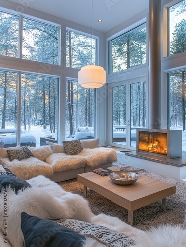 Cozy Winter Living Room wit...