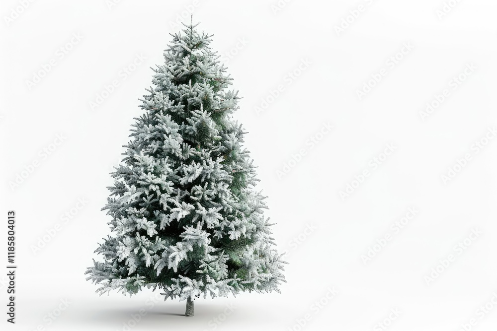 Detailed Picture of Christmas Tree Isolated on White Background Detailed Picture of Christmas Tree Isolated on White Background