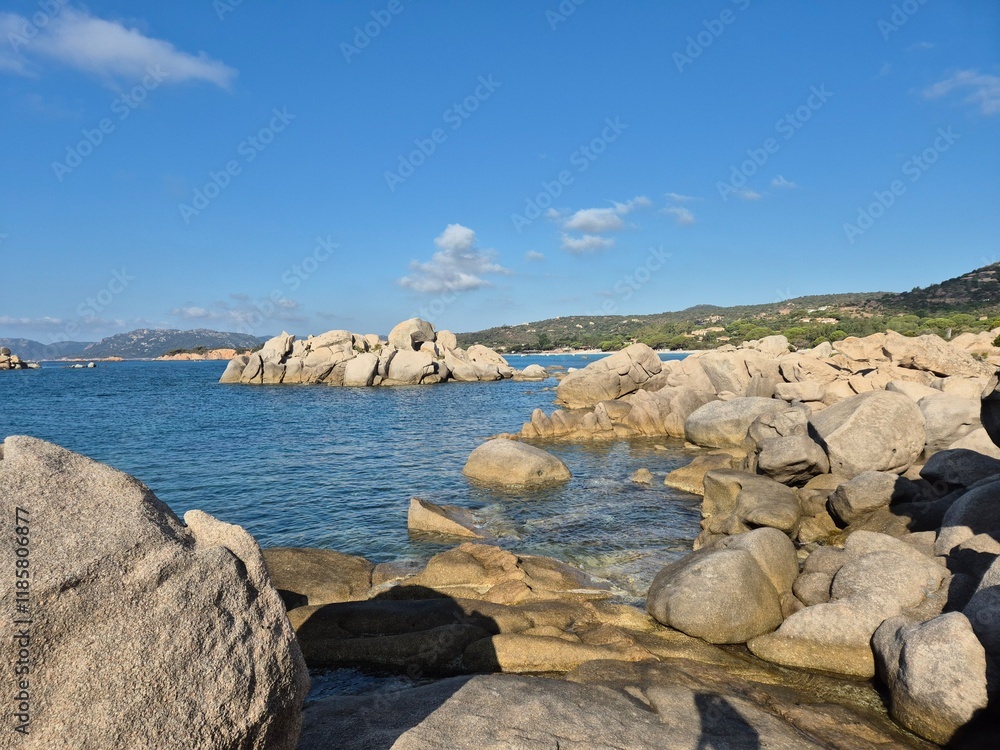Plage de Tamaricciu, lonesome white beach with turquoise water at a beach in Porto Vecchio, South Corsica. Plage de Tamaricciu, lonesome white beach with turquoise water at a beach in Porto Vecchio, South Corsica.