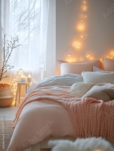 Cozy Bedroom Decor With Pea...