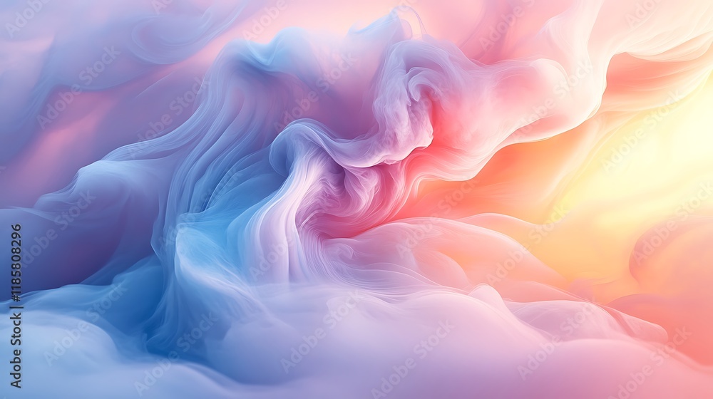 Obraz premium Pastel swirls, abstract art, light background, design element