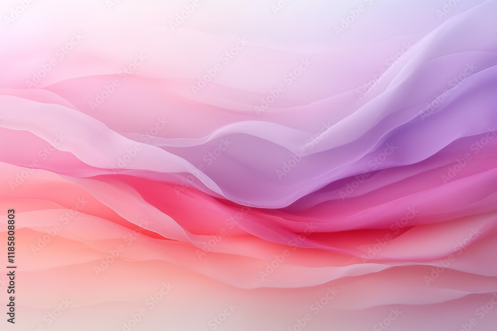 Obraz premium 柔らかなパステルカラーの流れる波模様 – 優雅でロマンチックな抽象アート