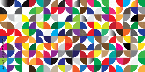 Retro green geometric pattern background, vector abstract circle, triangle and square line art. Trendy bauhaus pattern background set in op-art style. eps 10