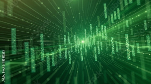 Dynamic Green Abstract Background Showcasing the Future of Digital Technology