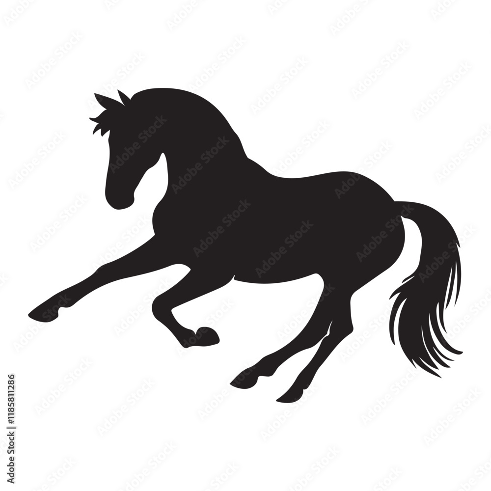 silhouette of a running horse, Drawing the silhouette of horse , Horse Icon silhouette of a running horse, Drawing the silhouette of horse , Horse Icon