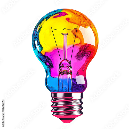 Colorful Lightbulb, Abstrac...