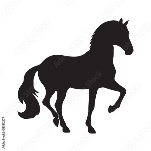  silhouette of a running horse, Drawing the silhouette of horse , Horse Icon 