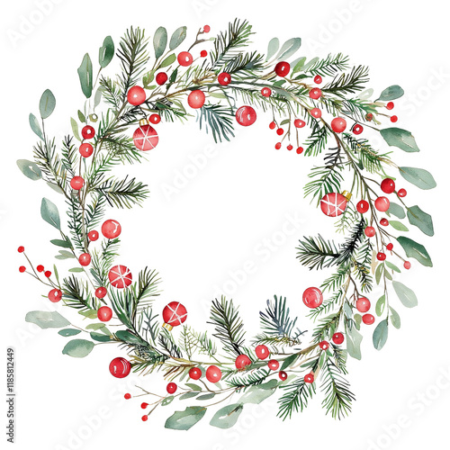 Watercolor Christmas Wreath...