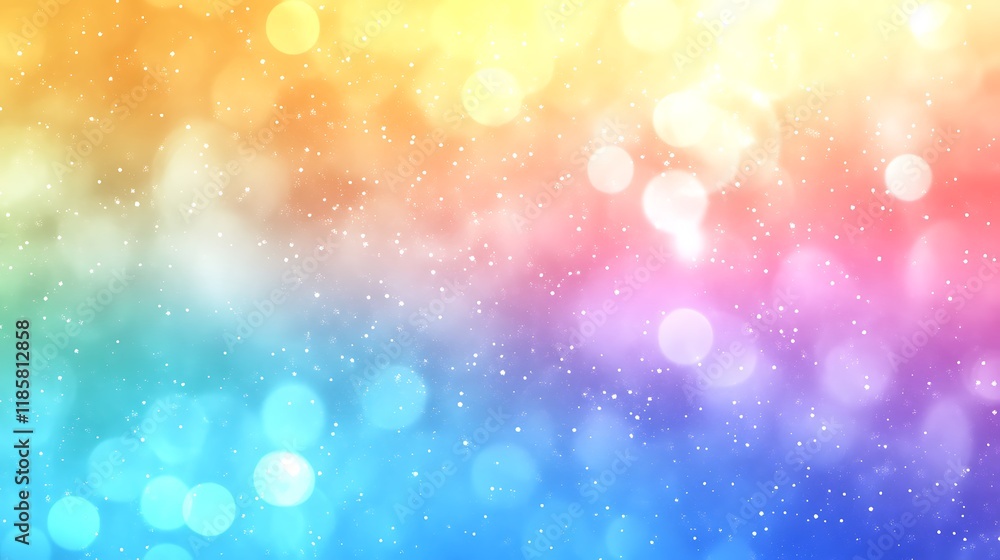 Rainbow bokeh background, sparkles, lights, festive, design Rainbow bokeh background, sparkles, lights, festive, design