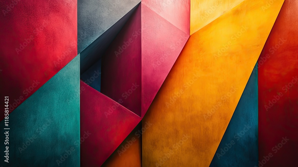 Fototapeta premium Vibrant Geometric Abstract Art: A Symphony of Color and Shape
